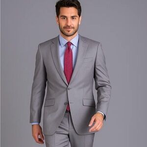 Mantoni Elegant Men's Gray Fine Wool Blazer - wrinkle resistant